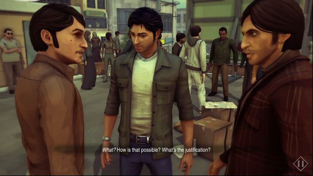The conversation that reveals martial law has been introduced. - Chapter 15: Martial Law - Walkthrough - 1979 Revolution: Black Friday - Game Guide and Walkthrough