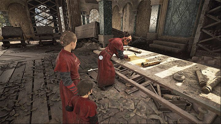 The final, fourth quarter is the alchemists' library - Plague Tale Requiem: Chapter 9, Explore the sacred chambers - walkthrough - Chapter 9 - Tales and Revelations - A Plague Tale Requiem Guide, Walkthrough