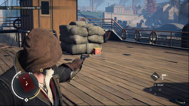 Shoot at the dynamite chest in order to destroy the contraband. - Income Activities | World War I - World War I - Assassins Creed: Syndicate Game Guide & Walkthrough