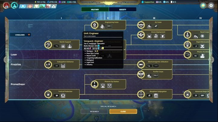 Engineering Corps unlocks a very useful Engineer unit. - Vanguard | Factions in Age of Wonders Planetfall - Factions - Age of Wonders Planetfall Guide