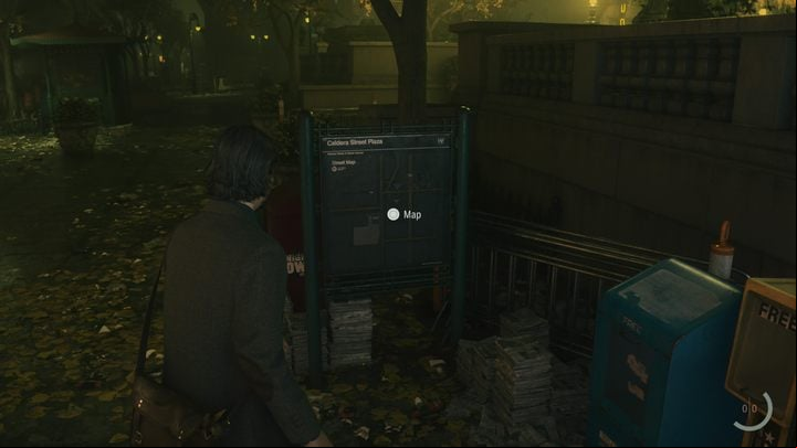 After leaving the studio and entering the streets of the dark version of New York, head towards the ringing phone - Alan Wake 2: All location maps - Alan - Initiation - Alan Wake - Alan Wake 2 Guide