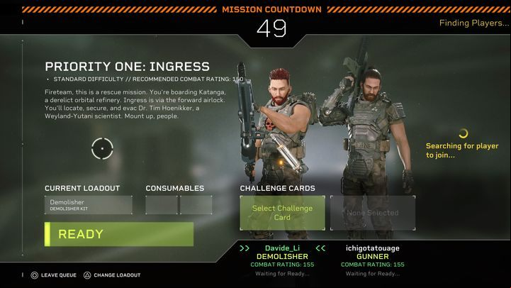 Once you've selected all the settings, you'll start mission preparation - Aliens Fireteam Elite: Mission Preparation - Basics - Aliens Fireteam Elite - guide, how to read