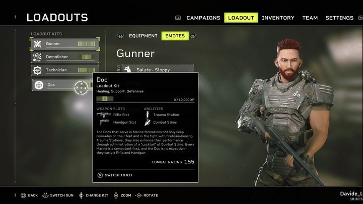 Doc is a character class focused on helping your team - Aliens Fireteam Elite: Character classes - Basics - Aliens Fireteam Elite Guide
