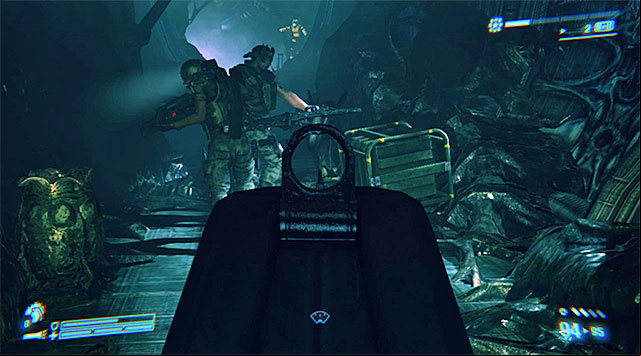 Watch out for Lurkers, they're here as well - Get to the FTL ship and stop it from launching (part 2) - Mission 10: Derelict Reclaimed - Aliens: Colonial Marines - Game Guide and Walkthrough