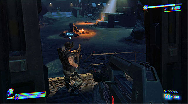Run through the small building - Help the crashed dropship survivors fight off the Xenos - Mission 10: Derelict Reclaimed - Aliens: Colonial Marines - Game Guide and Walkthrough