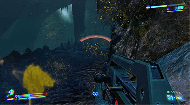 Soon after entering the caves you'll run into a whole new type of Xenomorphs called Spitters - Find a way into the Weyland-Yutani Facility to save Bella - Mission 6: For Bella - Aliens: Colonial Marines - Game Guide and Walkthrough