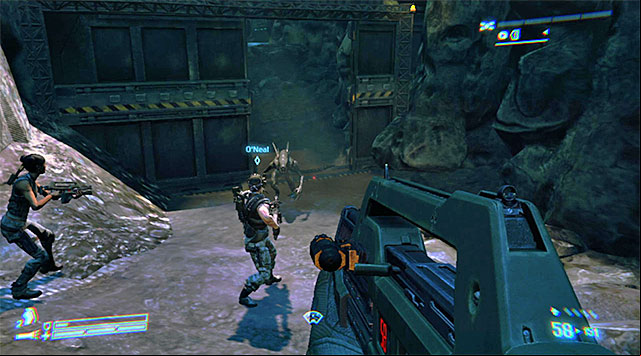 Leave the elevator and go straight ahead - Find a way into the Weyland-Yutani Facility to save Bella - Mission 7: One Bullet - Aliens: Colonial Marines - Game Guide and Walkthrough