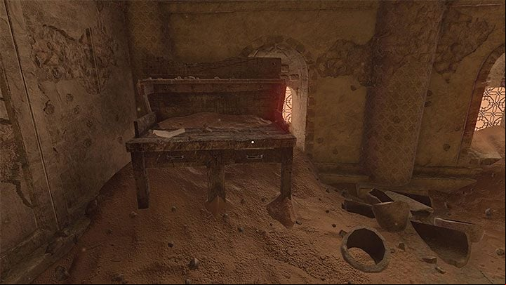 Go down the stairs and in front of you, you will find a workbench with another secret - The Arsenal: Sulfur Note - Amnesia Rebirth: The Arsenal - walkthrough, secrets - Transition description - Amnesia Rebirth Guide