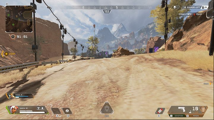 Running around open areas, such as roads or desert makes you a very easy target - Things you should NOT do in Apex Legends - Starting tips - Apex Legends Guide