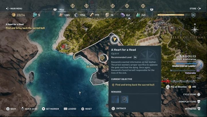 In this quest you have to find a sacred bull and bring it to a priest - AC Odyssey: A Prescription for Discovery - Main Storyline - Assassins Creed Odyssey Guide