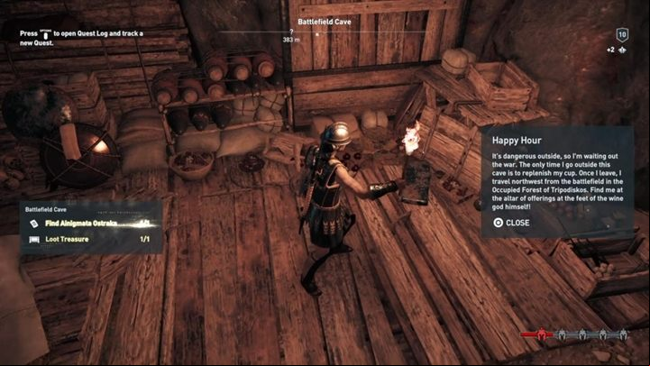 Location of the ostracon: The cave near the battlefield - AC Odyssey: Megaris, Side Quests - Side Quests - Assassins Creed Odyssey Guide