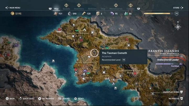 Quest starting location: Dirfi Foothills - AC Odyssey: Abantis Islands, Side Quests - Side Quests - Assassins Creed Odyssey Guide