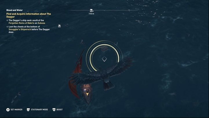 Take one of the boats and swim towards the sea - AC Odyssey: Abantis Islands, Side Quests - Side Quests - Assassins Creed Odyssey Guide