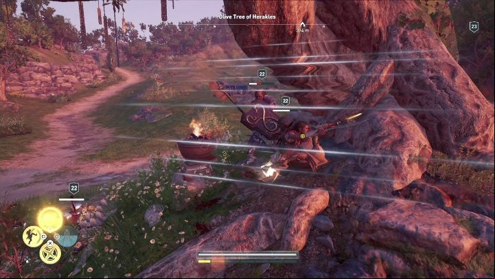 At some point, Timoxenos will stop under an olive tree - AC Odyssey: Argolis, Side Quests - Side Quests - Assassins Creed Odyssey Guide
