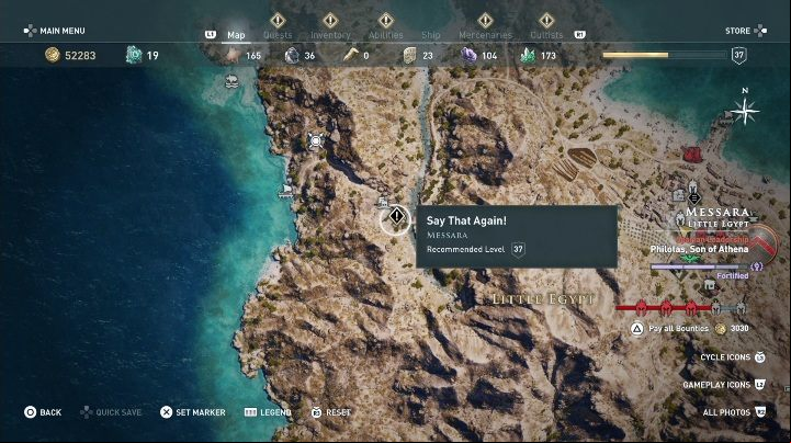 How to start: Speak with the man - AC Odyssey: Messara, Side Quests - Side Quests - Assassins Creed Odyssey Guide