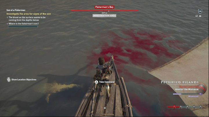 Description: Swim towards the middle of the water body - AC Odyssey: Lesbos, Side Quests - Side Quests - Assassins Creed Odyssey Guide