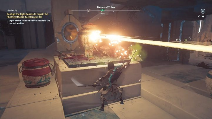 After that, break down the vases that are blocking the age of the rays - AC Odyssey Fate of Atlantis: Lighten Up - Episode 3 - Judgement of Atlantis - Assassins Creed Odyssey Guide