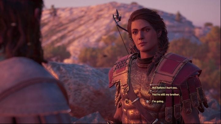When you leave the mysterious ruins on the island, you will meet Deimos - AC Odyssey: Important choices in Chapter 4 - Important choices - Assassins Creed Odyssey Guide