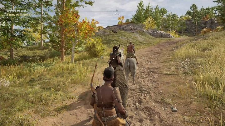 The mission objective is to hunt together with two representatives of the village - AC Odyssey: Daughters of Lalaia, Side Quests Walkthrough - Side Quests - Assassins Creed Odyssey Guide