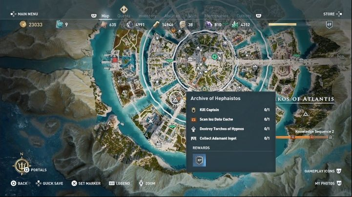 Archive of Hephaistos is located in the southern part of Oikos of Atlantis - AC Odyssey Fate of Atlantis: Archive of Hephaistos, Archives - Archives - Assassins Creed Odyssey Guide