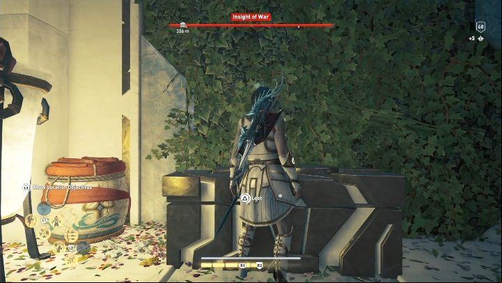 A chest is on the left side of the room - AC Odyssey Fate of Atlantis: Insight of War, Perception of Hermes - Perception of Hermes - Assassins Creed Odyssey Guide