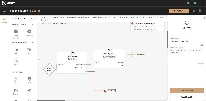 that when the objective gets completed the player has to get another task to do, e - AC Odyssey: Your mission - how to create in Story Creator Mode? - Story Creator Mode - Assassins Creed Odyssey Guide