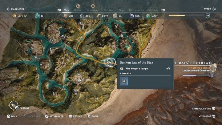 The location can be found at the border between Asylum and Deukalions Heritage - AC Odyssey Fate of Atlantis: Sunken Jaw of the Styx, Perception of Hermes - Perception of Hermes - Assassins Creed Odyssey Guide
