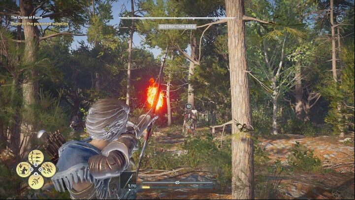 After talking to the man, make the choice - you can either kill the witch or destroy the supplies - The Show Must Go On - Side Quests in Assassins Creed Odyssey - Free DLC Side Quests - Assassins Creed Odyssey Guide