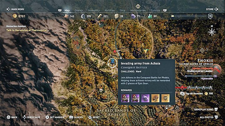 2 battle markers will appear on a regions map - AC Odyssey: Conquest - Tips - Assassins Creed Odyssey Guide
