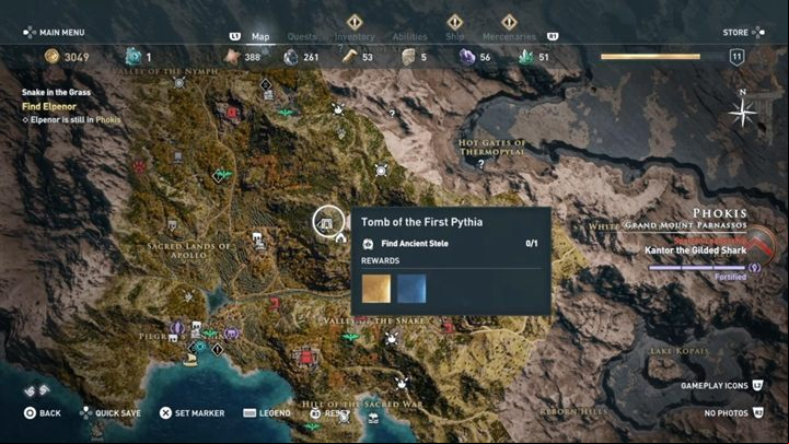 Tomb Location: Parnas, near the Temple of Apollo - AC Odyssey: Tombs in Phokis - Tombs - Assassins Creed Odyssey Guide