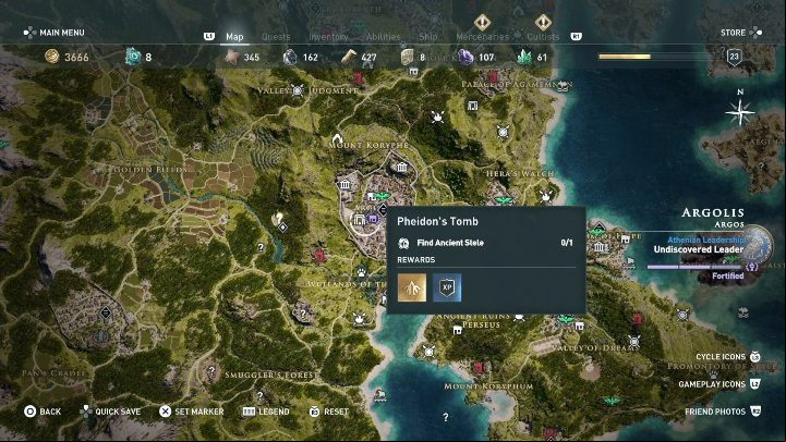 Tomb location: central part of Argolis - AC Odyssey: Tombs in Argolis - Tombs - Assassins Creed Odyssey Guide