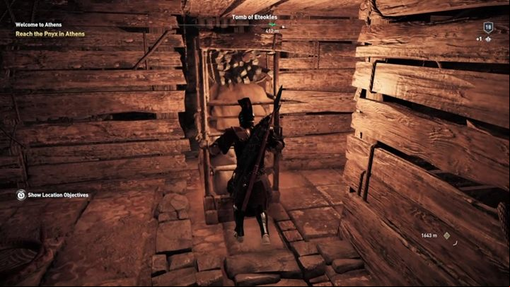 Now move the second shelf inside the crack to reveal a age - AC Odyssey: Tombs in Attika - Tombs - Assassins Creed Odyssey Guide