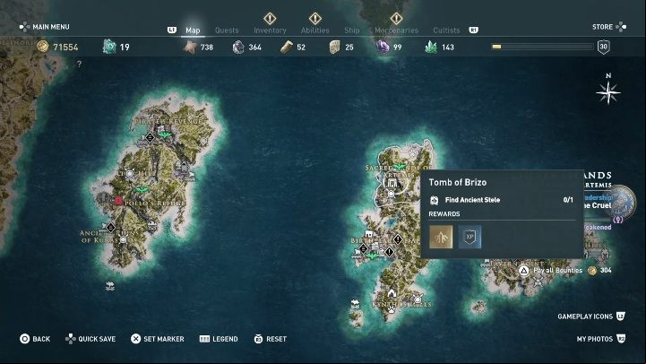 Tombs location: Delos, northern part of the island - AC Odyssey: Tombs in Silver Islands - Tombs - Assassins Creed Odyssey Guide