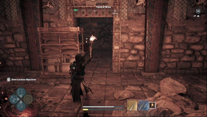 A small room, with a snake in the center of it, is behind the chest - AC Odyssey: Tombs in Silver Islands - Tombs - Assassins Creed Odyssey Guide
