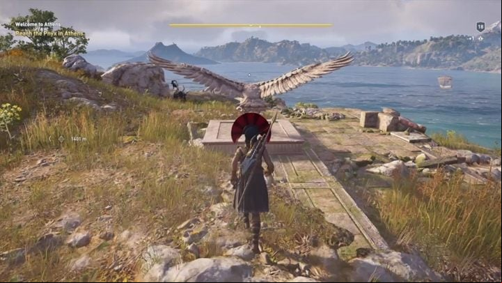 Riddle solution: See the map above - it shows the location where you find the eagle statue and to the solution of this riddle - AC Odyssey: Ainigmata Ostraka in Attika - Ainigmata Ostraka - Assassins Creed Odyssey Guide