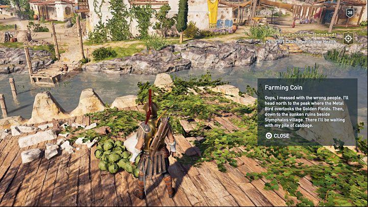 Near the village there are flooded ruins from picture 1 - AC Odyssey: Ainigmata Ostraka in Arcadia - Ainigmata Ostraka - Assassins Creed Odyssey Guide
