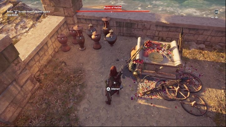 The location of this Ainigmata Ostraka: Ruins of Helike, Achaia - AC Odyssey: Ainigmata Ostraka in Achaia - Ainigmata Ostraka - Assassins Creed Odyssey Guide
