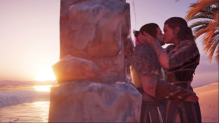 After you reach the beach, you can sleep with Kyra twice - AC Odyssey: Kyra - Romance - Romances - Assassins Creed Odyssey Guide