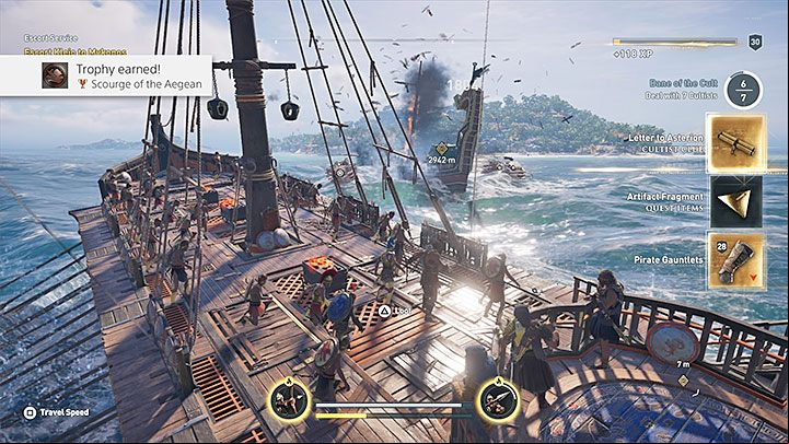 Before you get closer to an Epic Ship you have to be sure that your level is high enough - AC Odyssey: Trophy guide, list of trophies - Trophy Guide - Assassins Creed Odyssey Guide