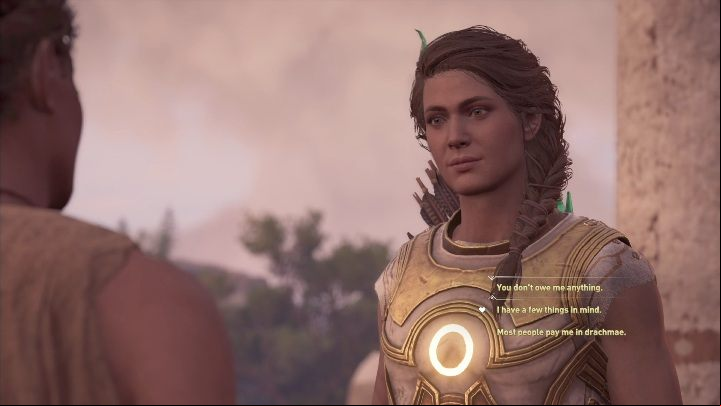 This mission opens with a long conversation with Anais, during which you will be able to romance her - Old Flames Burn Brighter - Side Quests in Assassins Creed Odyssey - Free DLC Side Quests - Assassins Creed Odyssey Guide