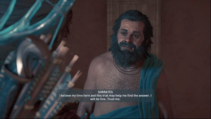 The information received from Socrates will begin the next mission-Finding Ones Voice - Socrates Trial - Side Quests in Assassins Creed Odyssey - Free DLC Side Quests - Assassins Creed Odyssey Guide