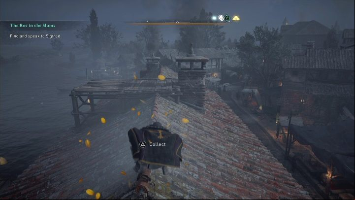 End: The paper will stop at the end of the roof, by the bridge - AC Valhalla Siege of Paris: Flying Paper, Amienois - secrets - Amienois - Assassins Creed Valhalla Guide and Walkthrough