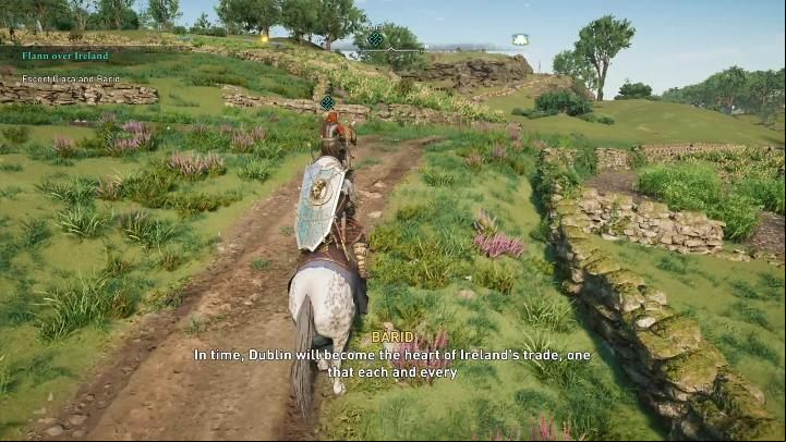 Mount your horse and ride with Ciara and Barid to the location of the ceremony - AC Valhalla Wrath of the Druids: Flann over Ireland - Walkthrough - Assassins Creed Valhalla Guide and Walkthrough