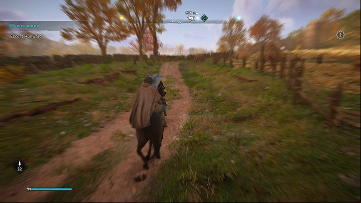 Since Hunwald has become a primary target for all Anglo-Saxon soldiers in the Lincolnshire area you have to escort the boy home - Assassins Creed Valhalla: Homecoming - Lincolnscire - Assassins Creed Valhalla Guide and Walkthrough