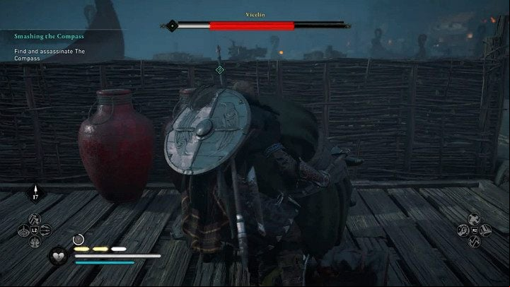 This will bring your opponent to his knees and expose him to a powerful attack that will deprive him of about half health bar - Assassins Creed Valhalla: Smashing the Com - Lunden - Assassins Creed Valhalla Guide and Walkthrough
