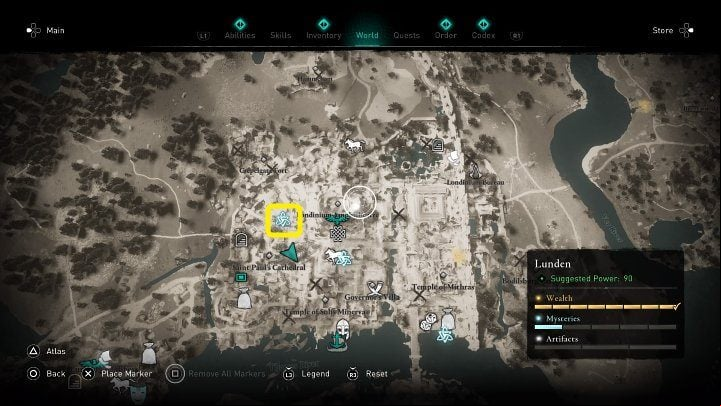 In the place marked in the image above, you will meet some crying women - the reason for their whining is the cancellation of an announced performance - Assassins Creed Valhalla: Falling Stars - Lunden - Assassins Creed Valhalla Guide and Walkthrough