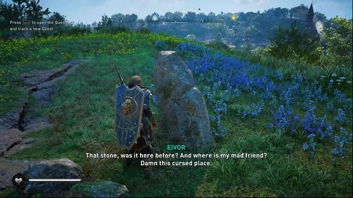 After a while, Eivor will lose consciousness, and when he wakes up, there will be no trace of the crazy man - a large stone has taken his place - Assassins Creed Valhalla: Madness of the Stones - Cent - Assassins Creed Valhalla Guide and Walkthrough