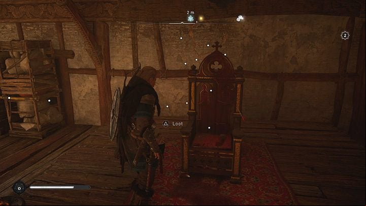 Come up to the throne and collect at least one arrow (you must have free space in your inventory) and then talk to the woman in front of the throne - Assassins Creed Valhalla: Edmunds Arrows - East Anglia - Assassins Creed Valhalla Guide and Walkthrough