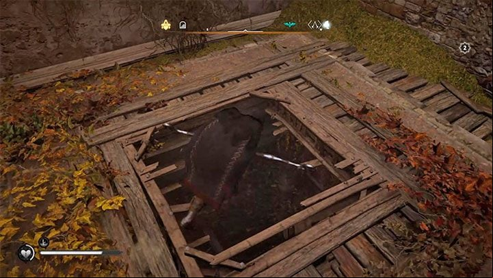 Look around near the marker, behind the hanging cargo shown in picture 1 - Assassins Creed Valhalla: Ledecestre - Ratae Assassin Bureau - Hidden Ones Bureau - Assassins Creed Valhalla Guide and Walkthrough