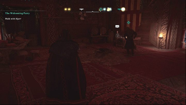 After the audience is over, go with Hjorr to meet Ljufvina - Assassins Creed Valhalla: The Welcoming Party - Jorvik - Assassins Creed Valhalla Guide and Walkthrough